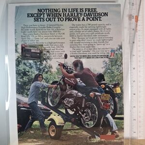 Harley-Davidson Red and Black Motorcycle Magazine Ad